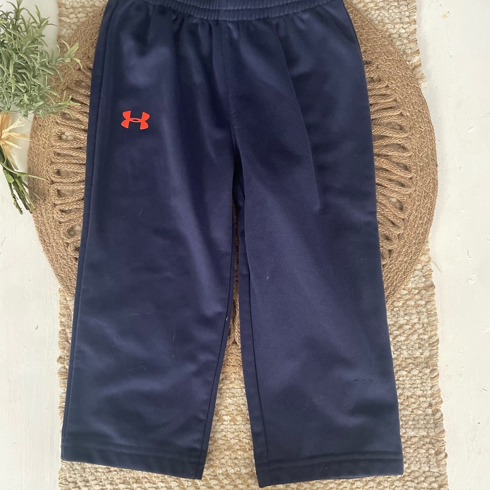 Under Armour Kids Dark Blue pants with Orange Logo sz 24mths
